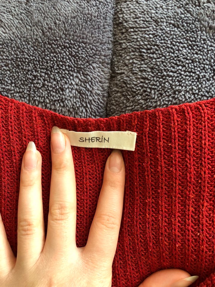 Kırmızı  Triko Kazak - Görsel 3