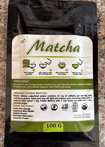 Organik Matcha Yeşil Çay Tozu 100G - Görsel 2