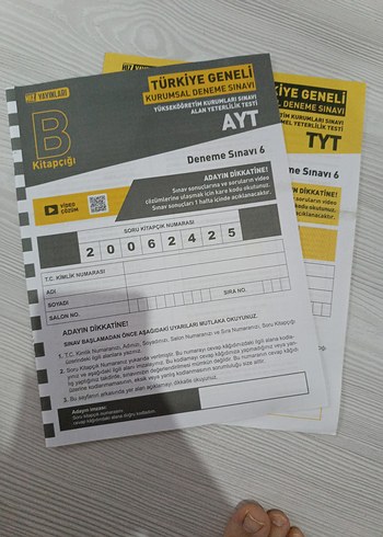 Beden Renk TYT ve AYT genel deneme 21 tane