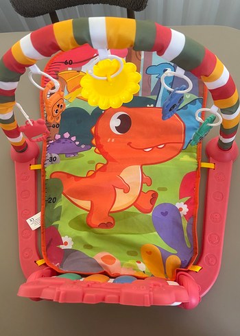 Renkli Dinozor Desenli Bebek Oyun Matı