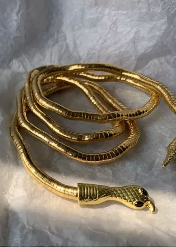 Gold Yılan Kolye - Görsel 2