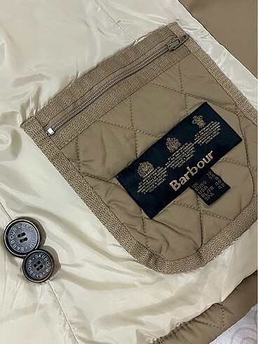 m Beden camel Renk Orijinal Barbour Kapitone Mont Ceket