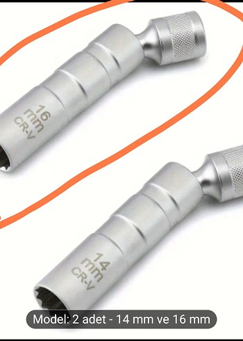Oynar başlı buji lokması 16 mm