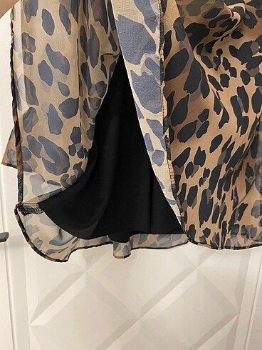 xl Beden çeşitli Renk Leopar elbise