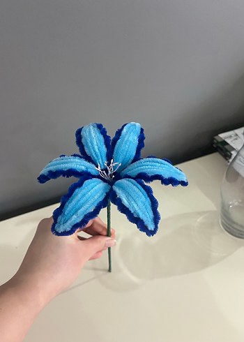 Mavi el yapımı Çiçek - Görsel 7