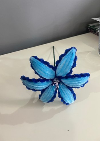 Mavi el yapımı Çiçek - Görsel 5