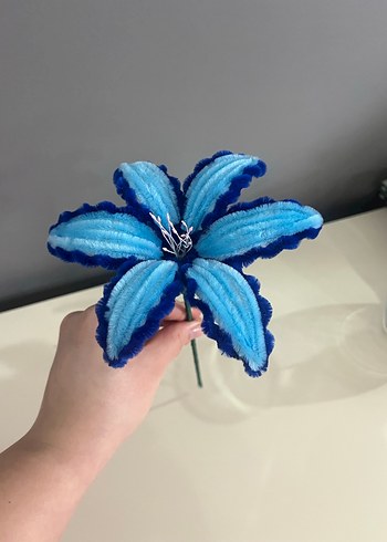 Mavi el yapımı Çiçek - Görsel 4