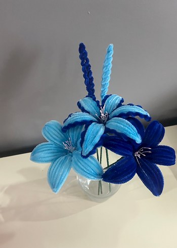 Mavi Renkli Çiçek şönil - Görsel 2