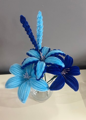 Mavi Renkli Çiçek şönil - Görsel 7