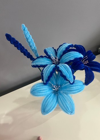 Mavi Renkli Çiçek şönil - Görsel 6