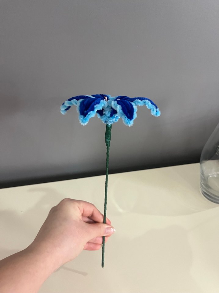 Mavi Çiçek el yapımı - Görsel 2