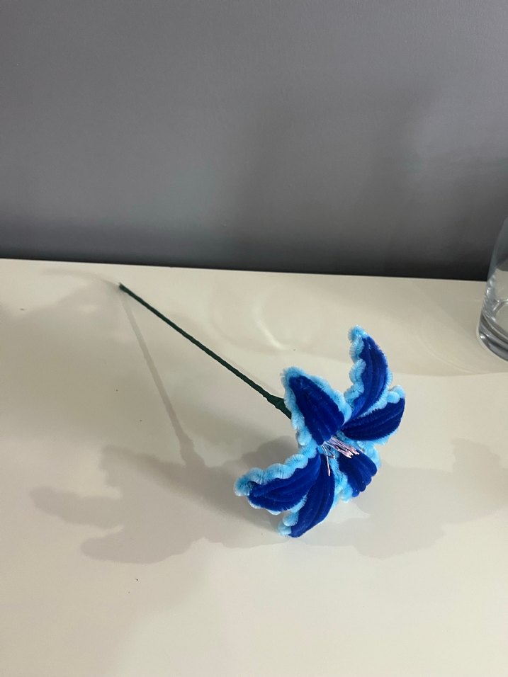 Mavi Çiçek el yapımı - Görsel 3