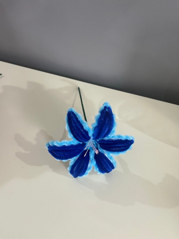 Mavi Çiçek el yapımı - Görsel 5