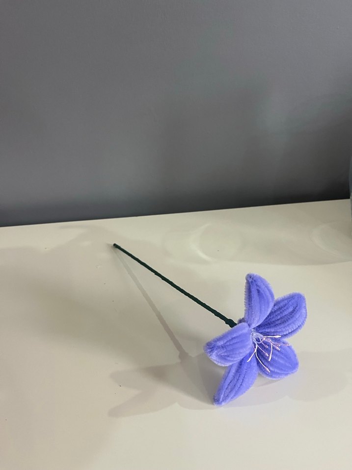 Mor el yapımı çiçek - Görsel 4