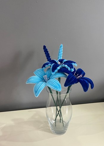 Mavi El Yapımı  Çiçekler - Görsel 2