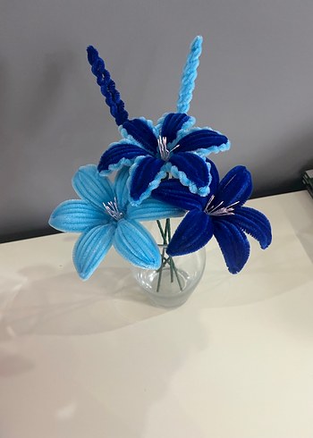 Mavi El Yapımı  Çiçekler - Görsel 5