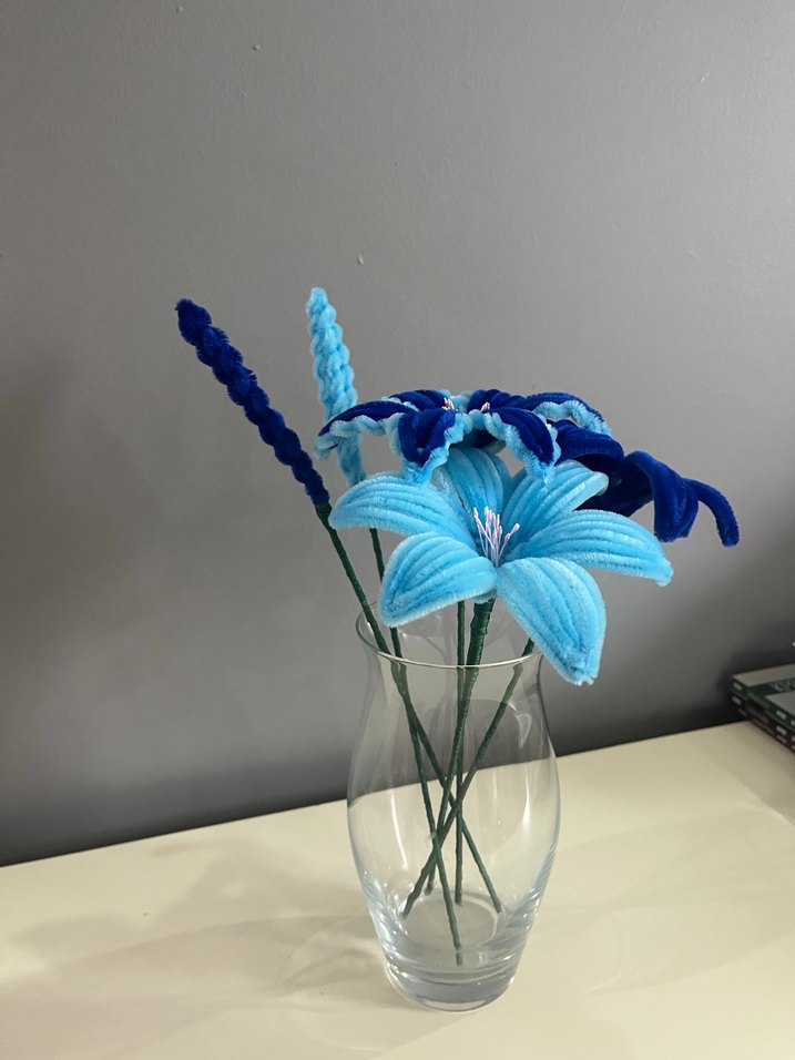 Mavi El Yapımı  Çiçekler - Görsel 3