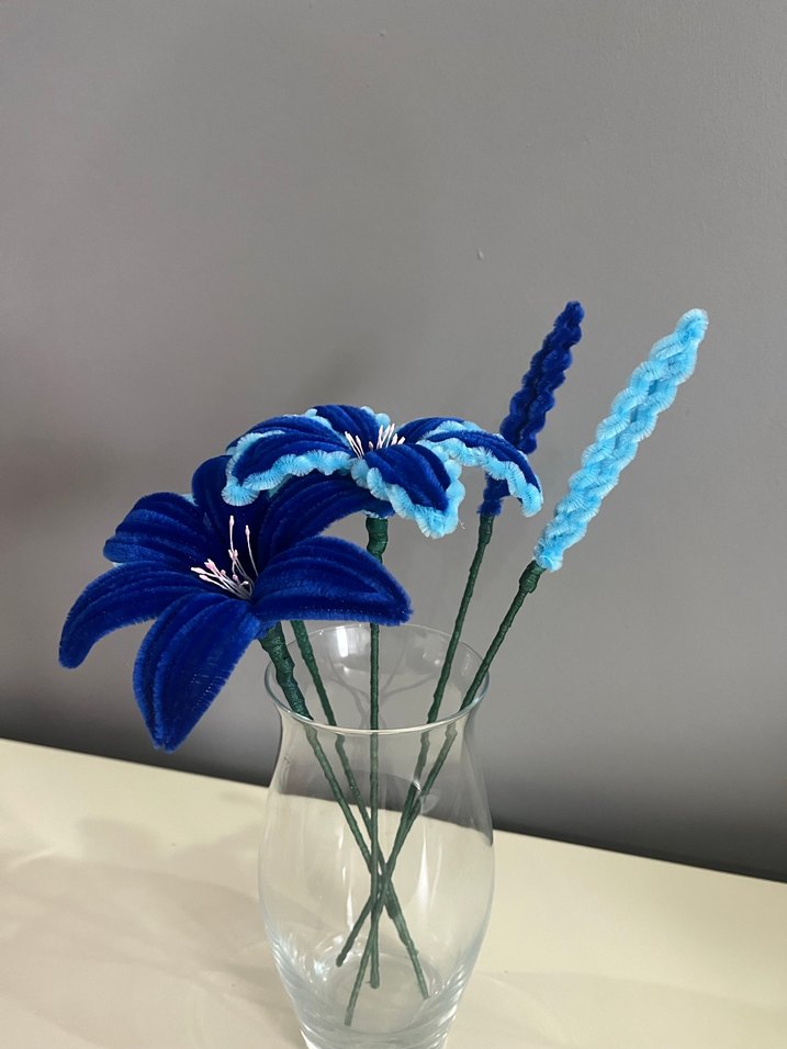 Mavi El Yapımı  Çiçekler - Görsel 4