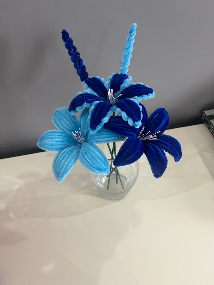 Mavi El Yapımı  Çiçekler - Görsel 5