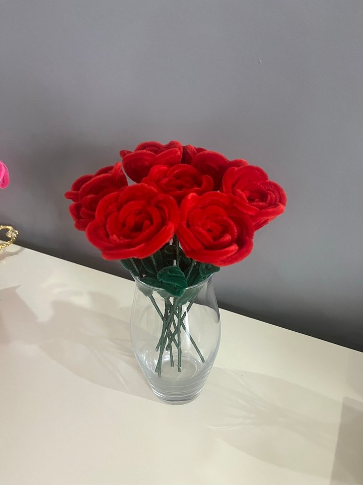 Kırmızı Gül şönil - Görsel 3