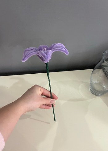 Mor el yapımı çiçek - Görsel 4