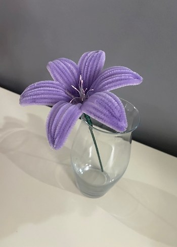 Mor el yapımı çiçek - Görsel 2