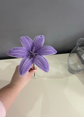 Mor el yapımı çiçek - Görsel 3