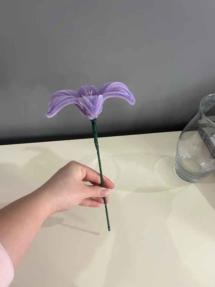 Mor el yapımı çiçek - Görsel 4