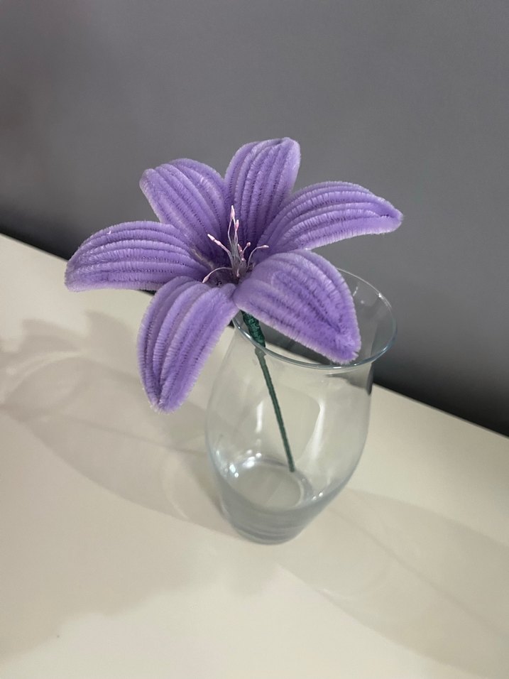 Mor el yapımı çiçek - Görsel 2