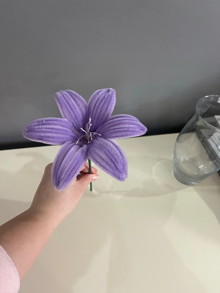Mor el yapımı çiçek - Görsel 3