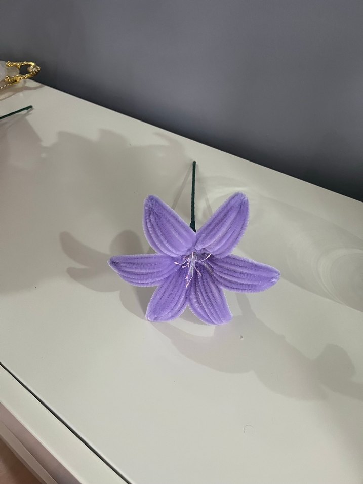 Mor el yapımı çiçek - Görsel 5