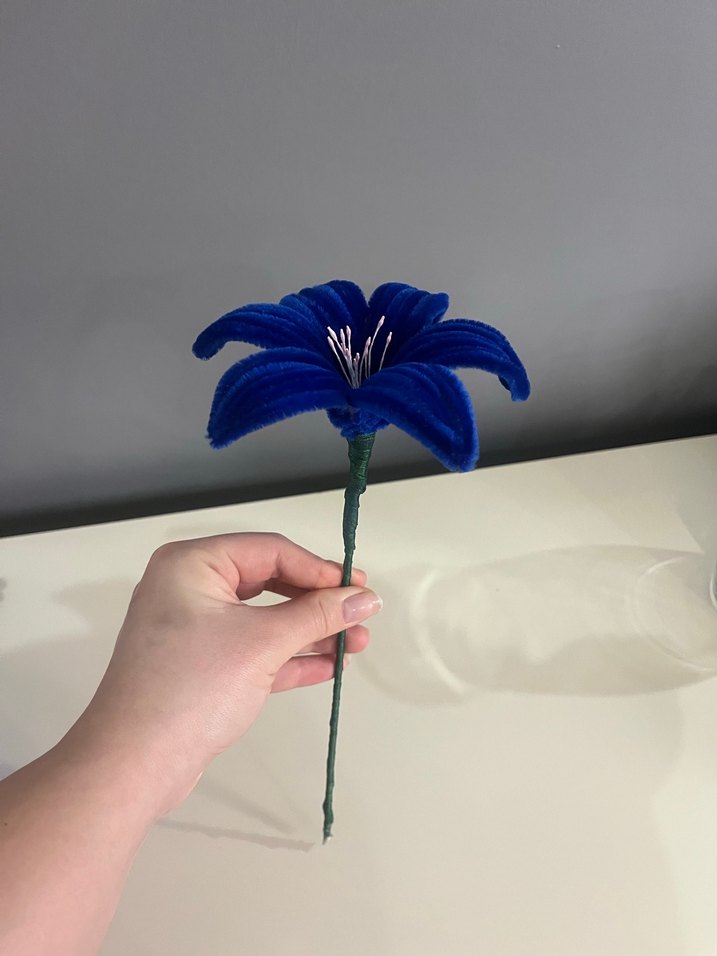 Mavi çiçek şönil - Görsel 5