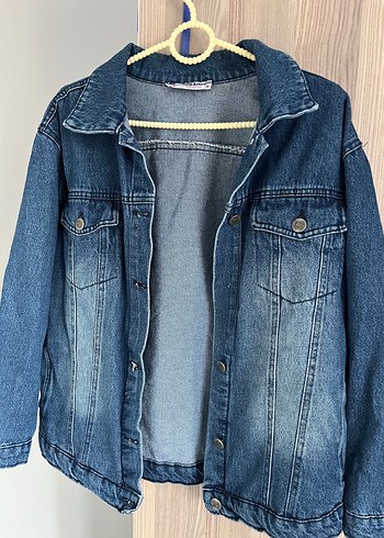 Düğmeli Mavi Kadın Denim Ceket