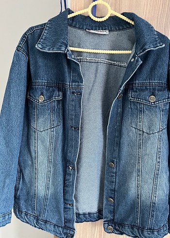 36 Beden Düğmeli Mavi Kadın Denim Ceket