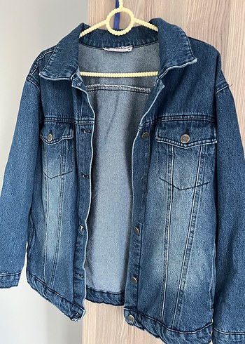 Diğer Düğmeli Mavi Kadın Denim Ceket