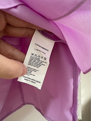 xl Beden mor Renk Lila fırfırlı gömlek