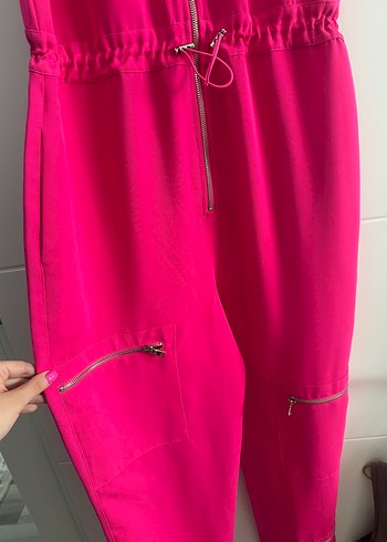 s Beden Vdr marka Pembe Fermuarlı Uzun Kadın Tulum