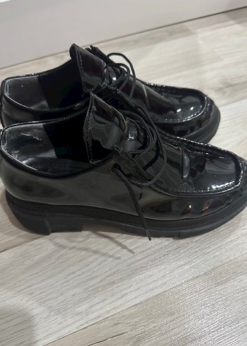 Siyah Rugan Elle oxford ayakkabı - Görsel 3