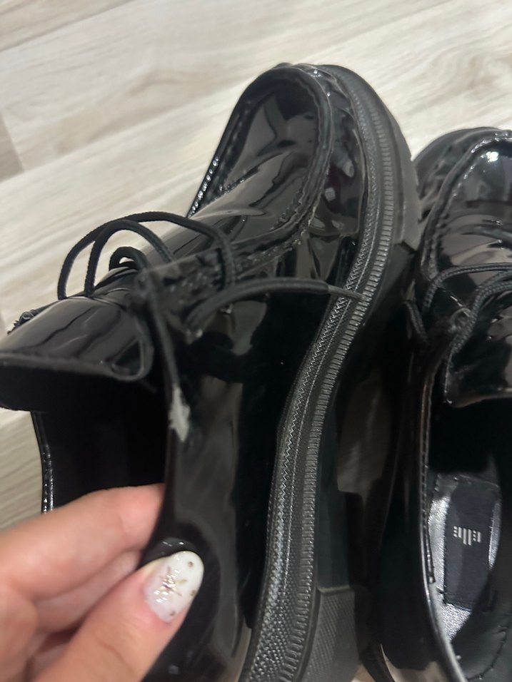 Siyah Rugan Elle oxford ayakkabı - Görsel 4