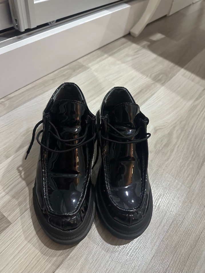 Siyah Rugan Elle oxford ayakkabı - Görsel 2