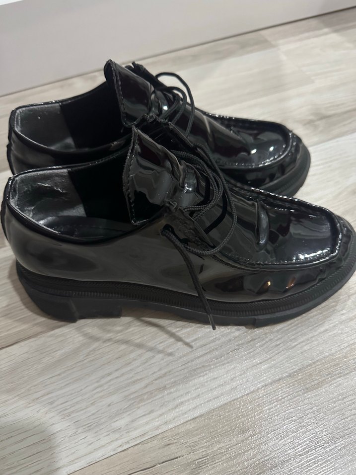 Siyah Rugan Elle oxford ayakkabı - Görsel 3