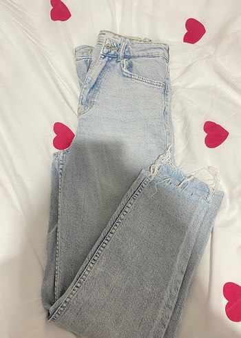 Bershka Dugmeli Mavi Tie Dye Kadin Jean