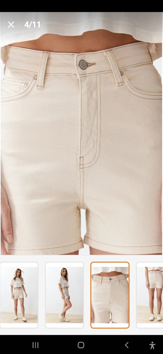 Bej Mini Denim Şort CİTY BOY - Görsel 2