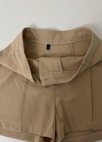 Bej Mini Pamuklu Salaş Şort - Görsel 3
