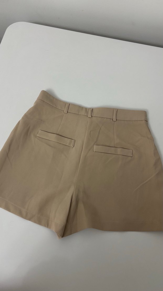 Bej Mini Pamuklu Salaş Şort - Görsel 2