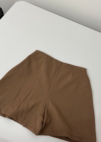 Kahverengi Kemerli Mini Şort Etek - Görsel 2