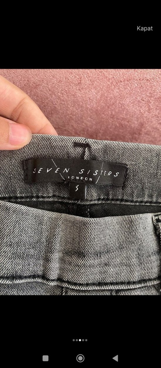 Gri Kadın Denim Zebra Desenli Pantolon - Görsel 3