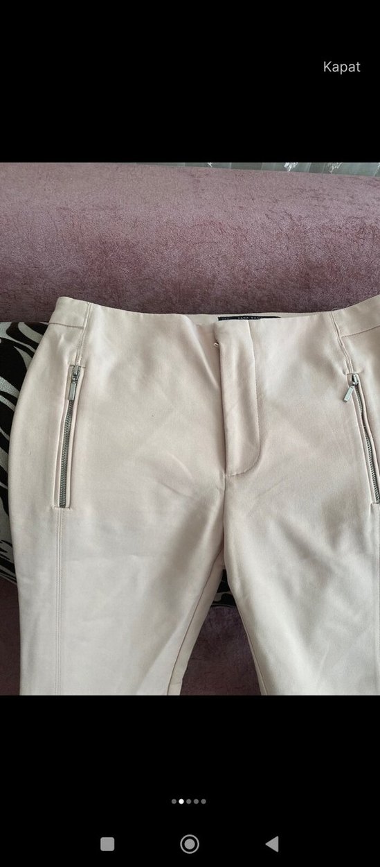 Beyaz Kadın Midi Kumaş Pantolon - Görsel 2