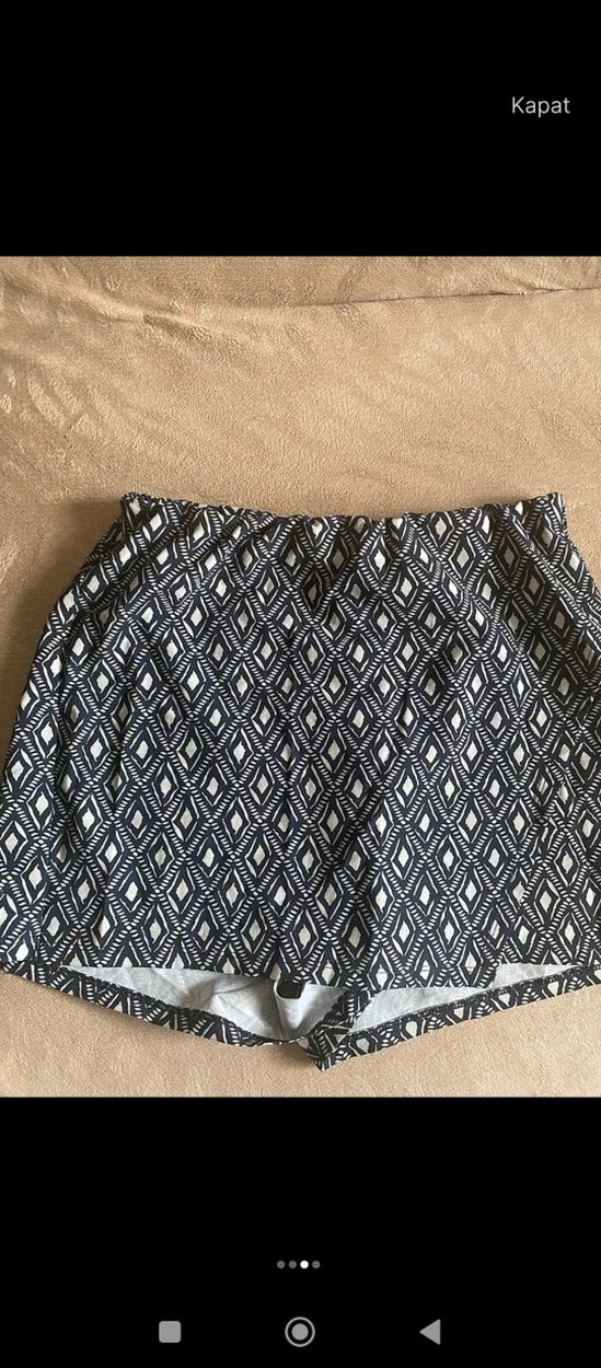Bohem Gri Desenli Mini Şort etek - Görsel 3