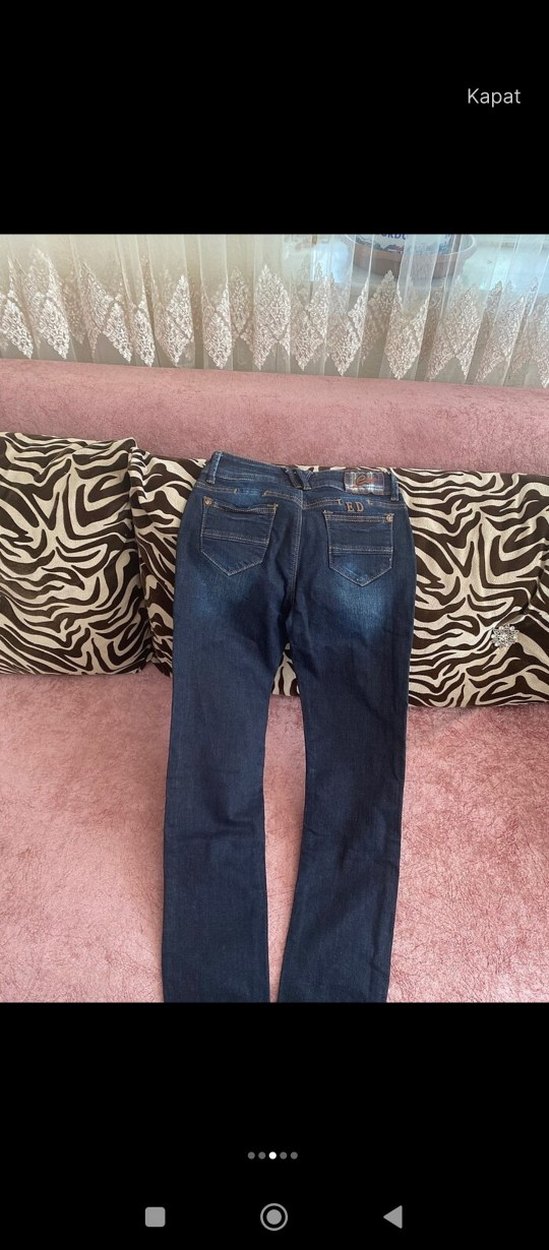 Kadın Lacivert Denim Pantolon - Görsel 3